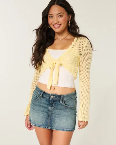 Hollister Low-rise Medium Wash Denim Mini Skort In Multi