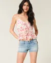 Hollister Low-rise Medium Wash Studded Denim Shortie Shorts In Multi