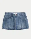 Hollister Low-rise Red Stitch Denim Mini Skort