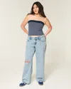 Hollister Low-rise Ripped Light Wash Baggy Jeans
