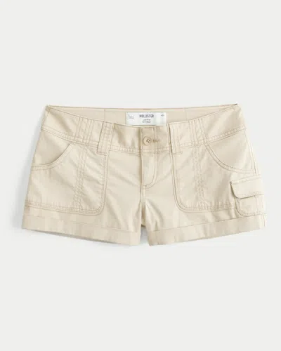 Hollister Low-rise Poplin Pop Waistband Mini Shorts In Gray