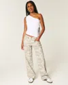 Hollister Curvy Low-rise Y2k Camo Baggy Jeans In Neutral