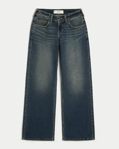 Hollister Low-rise Y2k Dark Wash Baggy Jeans In Black