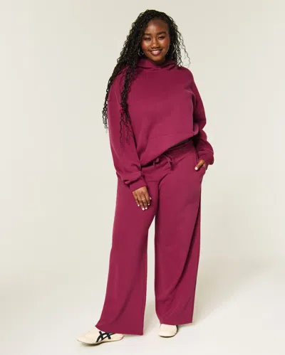Hollister Low-rise Baggy Sweatpants In Burgundy