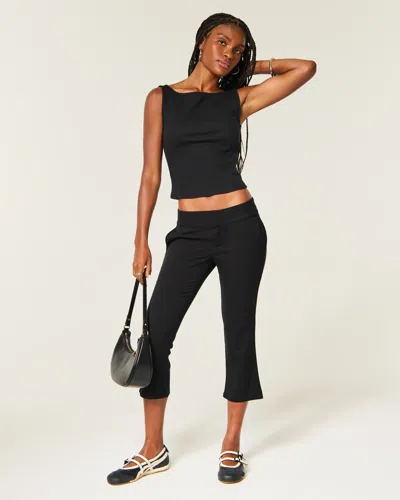 Hollister Low-rise Capri Pants In Black