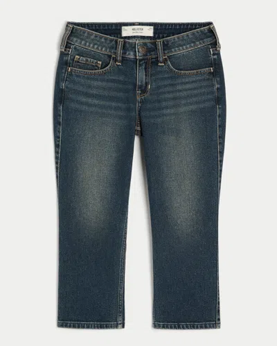 Hollister Low-rise Dark Wash Capri Jeans In Blue