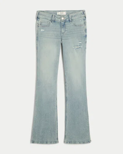 Hollister Low-rise Distressed Bootcut Jeans In Light