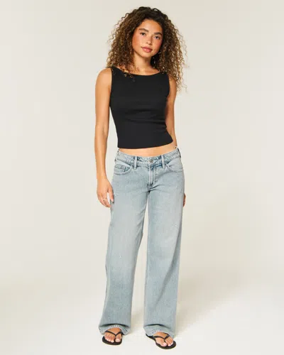 Hollister Low-rise Distressed Light Wash Relaxed Jeans