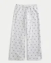 Hollister Low-rise Floral Pattern Baggy Sweatpants In Heather Gray