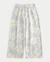 Hollister Low-rise Floral Pattern Baggy Sweatpants In Light Grey Floral