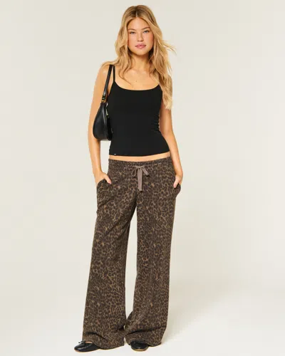 Hollister Low-rise Leopard Print Baggy Sweatpants In Animal Print