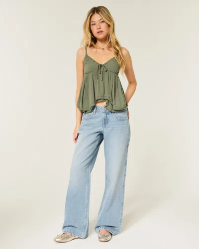 Hollister Low-rise Light Wash Baggy Jeans In White