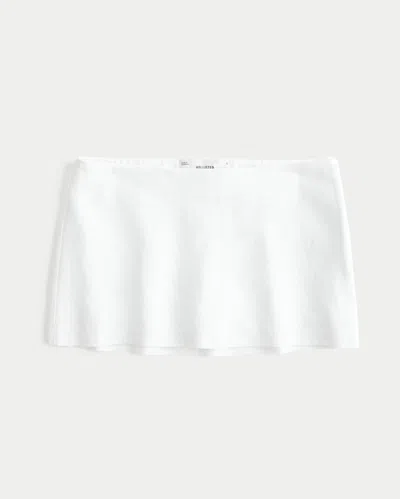 Hollister Low-rise Linen-blend A-line Skort In White