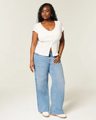 Hollister Low-rise Medium Wash Baggy Jeans In Blue