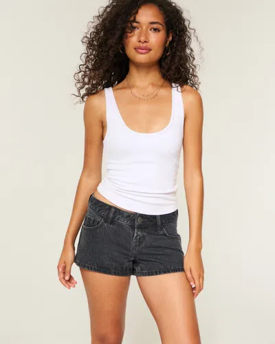 Hollister Low-rise Mini Jean Shorts In Black