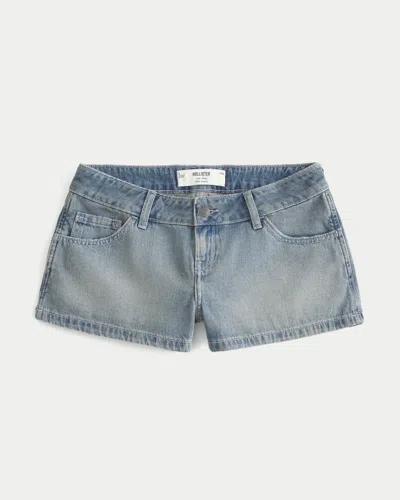 Hollister Low-rise Mini Jean Shorts In Blue