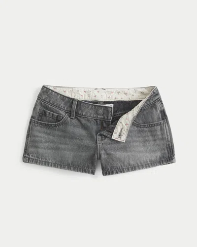 Hollister Low-rise Mini Jean Shorts In Gray