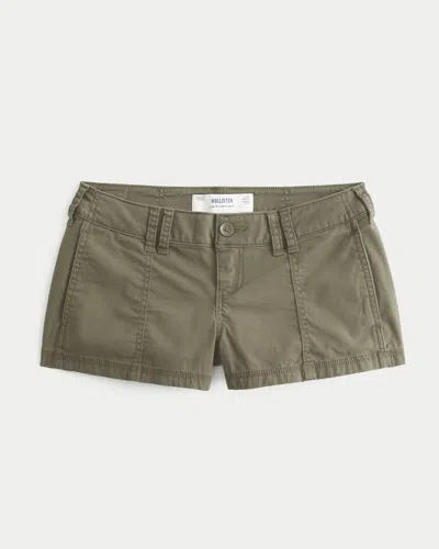 Hollister Low-rise Poplin Mini Shorts In Green