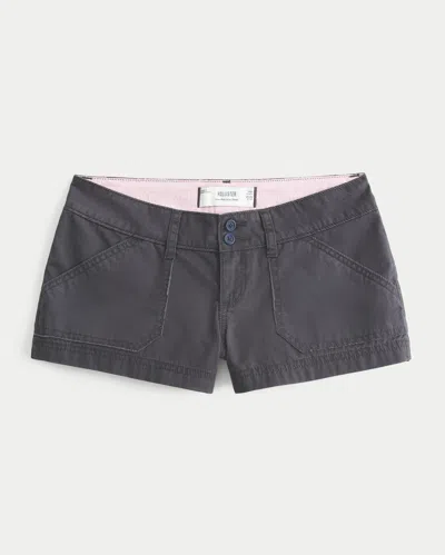 Hollister Low-rise Poplin Pop Waistband Mini Shorts In Blue