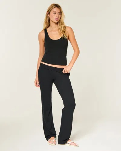 Hollister Low-rise Straight Sweatpants In Black