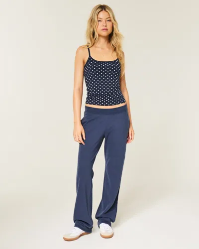 Hollister Low-rise Straight Sweatpants In Blue