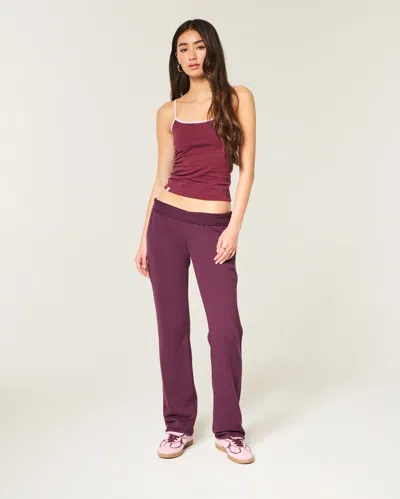 Hollister Low-rise Straight Sweatpants In Burgundy