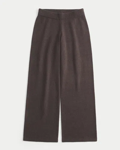 Hollister Low-rise Sweater-knit Straight Pants In Brown
