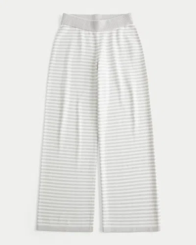 Hollister Low-rise Sweater-knit Straight Pants In Gray