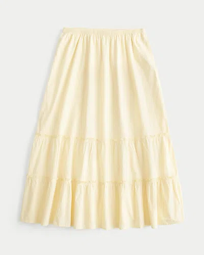 Hollister Low-rise Textural Maxi Skirt In Yellow
