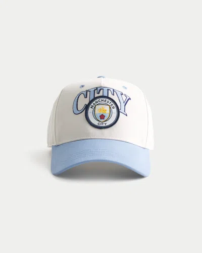 Hollister Manchester City F.c. Graphic Baseball Hat In White
