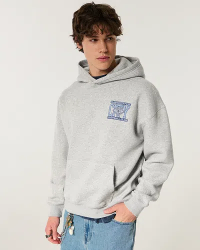 Hollister Manchester City F.c. Graphic Hoodie In Gray