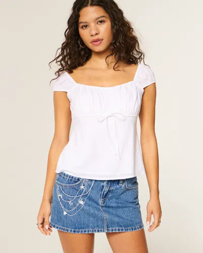 Hollister Medium Wash Embroidered Chain Denim Mini Skort
