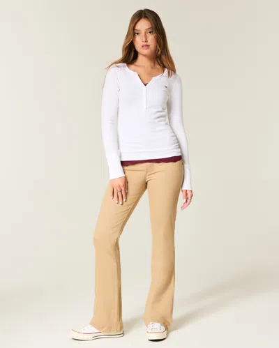 Hollister Mid-rise Khaki Bootcut Jeans