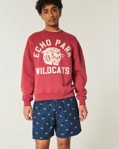 Hollister Mid-thigh American Flag Pattern Pull-on Shorts In Blue