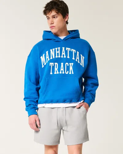 Hollister Mid-thigh Cooling Fleece Shorts In Gray