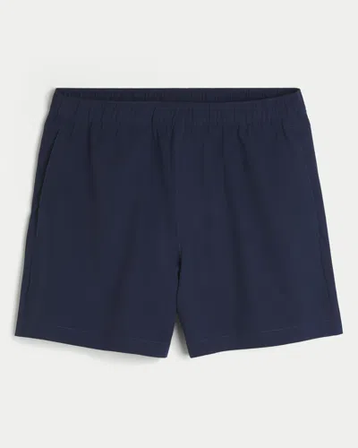 Hollister Mid-thigh Hybrid Active Shorts In Blue