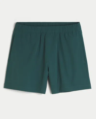 Hollister Mid-thigh Hybrid Active Shorts In Green