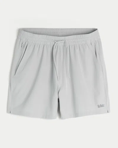 Hollister Mid-thigh Hybrid Active Shorts In Gray