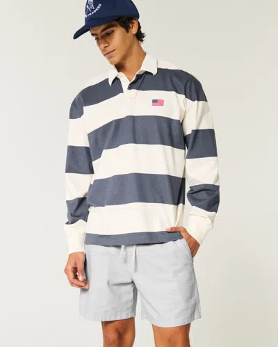 Hollister Mid-thigh Linen-blend Pull-on Shorts In Multi