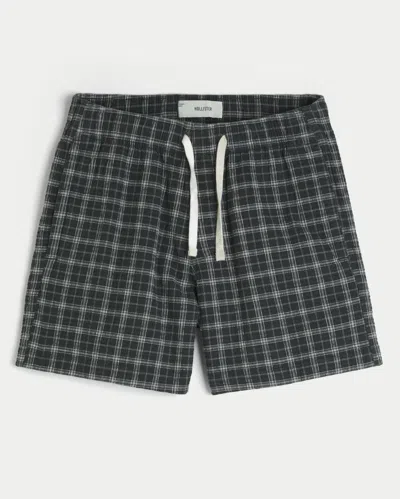 Hollister Mid-thigh Seersucker Pull-on Shorts In Multi