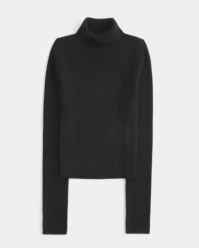 Hollister Mock-neck Sweater In Black