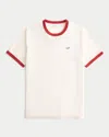 Hollister Must-have Cotton Icon Ringer Tee In Cream
