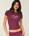 Hollister Naughty But Nice Graphic Baby Tee In Red