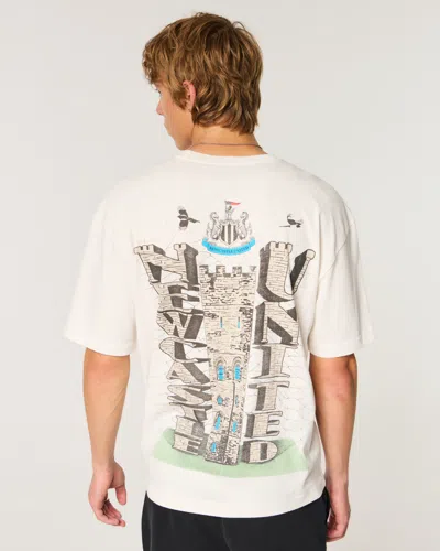 Hollister Newcastle United F.c. Graphic Tee In Cream