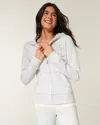Hollister Nyc Graphic Zip-up Hoodie In White