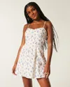Hollister Open-back Linen-blend Skort Dress In White