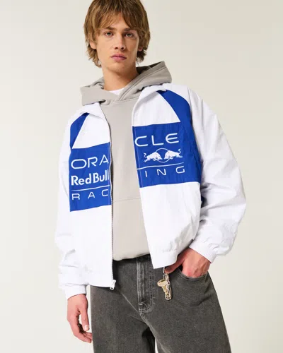 Hollister Oracle Red Bull Racing Graphic Track Jacket In White