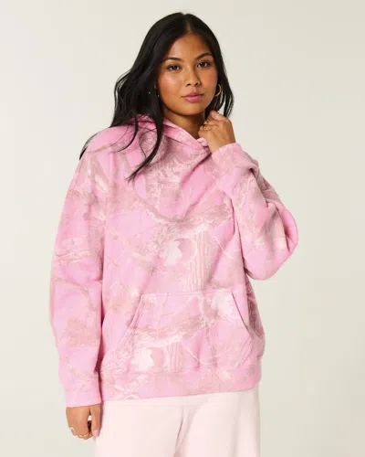 Hollister Oversized Camo Hoodie In Pink