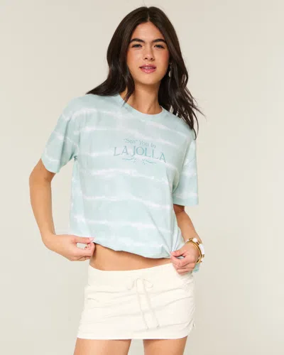 Hollister Oversized Dye Effect La Jolla Graphic Tee