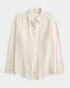 Hollister Oversized Linen-blend Shirt In White